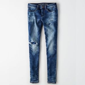 AMERICAN EAGLE Womens New Super Soft Stretch Jeggings Dark Wash Jeans Size 00‎ R